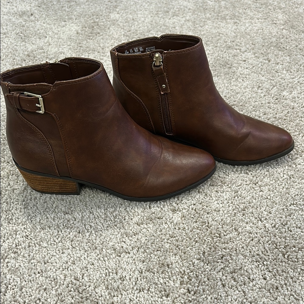 Brown Leather Ankle Boots